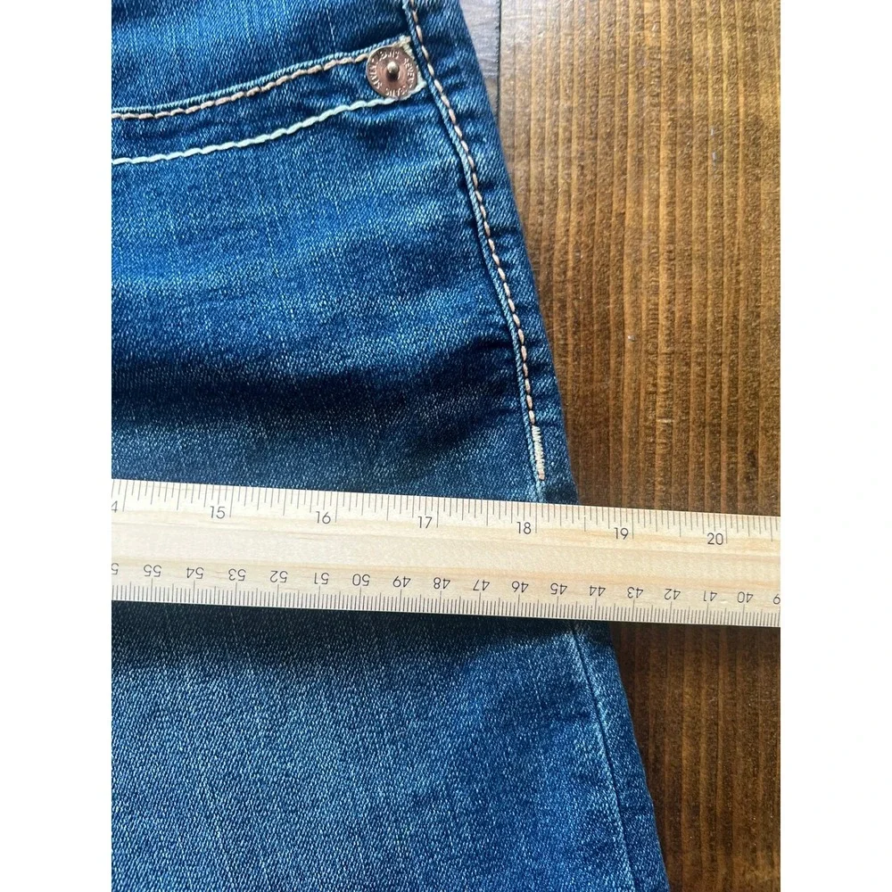 Seven7 Womens Denim Shorts Medium Wash Contrast Stitch‎ Embroidered Pockets 27